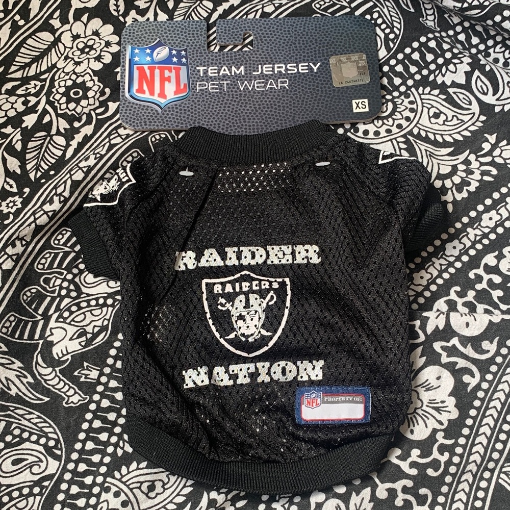 NFL Black Raider Nation Pet Jersey XS